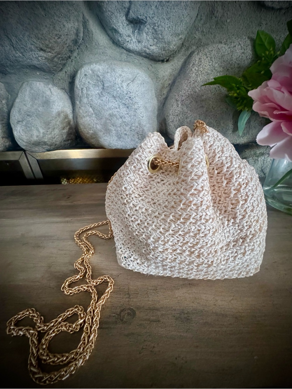 NWT Cream Raffia Crossbody Bag Fancy - Picture 5 of 6